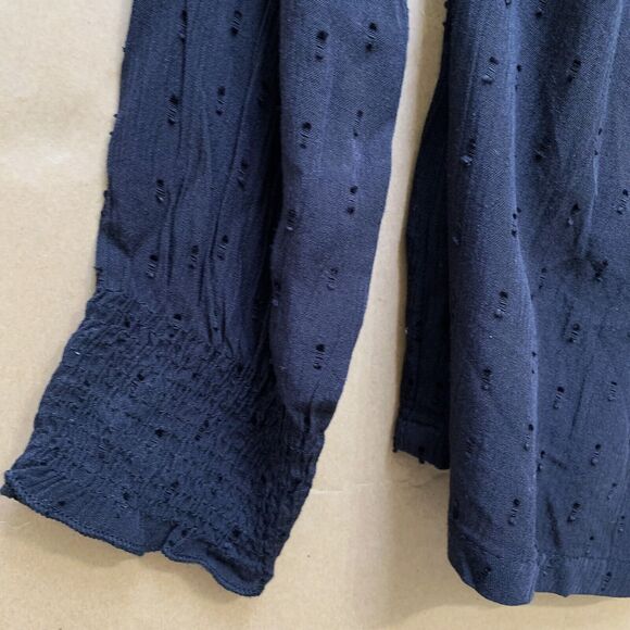 FAT FACE Black Viscose Button Back L/S Peasant Style "ELLEN" Tunic Sz 2 NWT - Picture 5 of 15